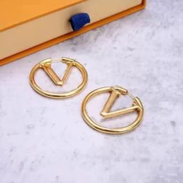 Hoop Earrings Studs Diameter 4cm Big Circle Simple Titanium Steel