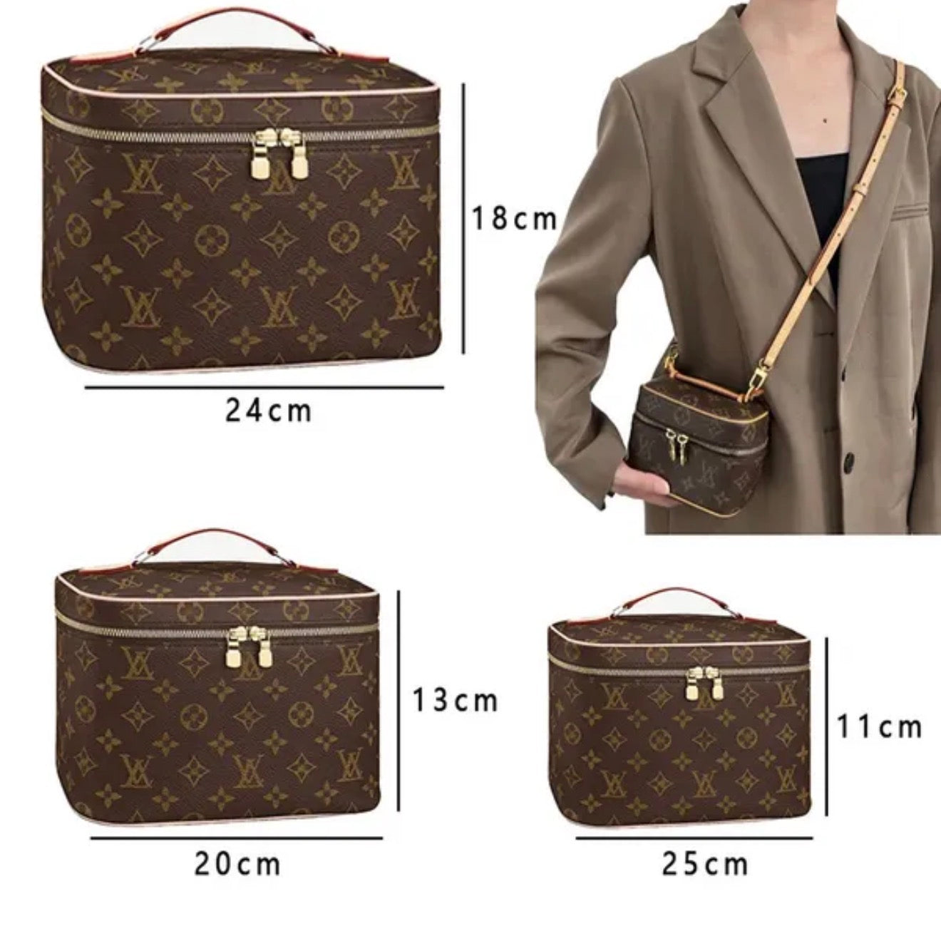 Premium Mirror Quality Makeup Vanity style Bag with straps
