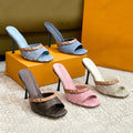Premium Quality Women’s Luxury Designer Denim Weave Heels ￼