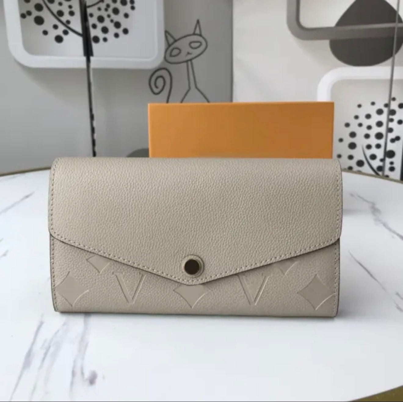 Premium Quality Sarah Style Classic Monogram Empreinte Leather Wallet
