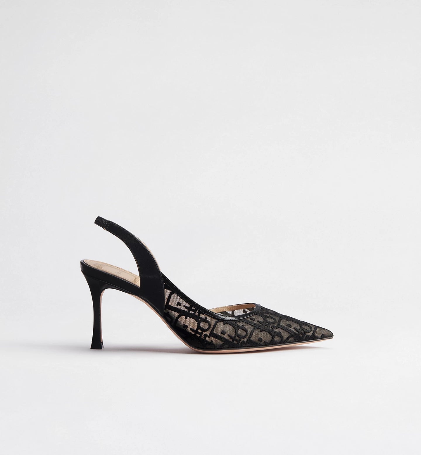 Premium Quality Adiorable Slingback Pump Heels with Embroidered Mesh