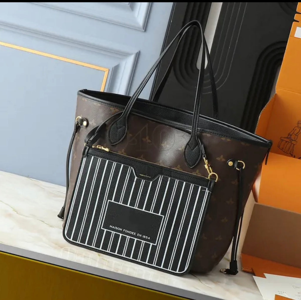 Premium Mirror Quality Inside-out Leather NeverFull MM style Tote