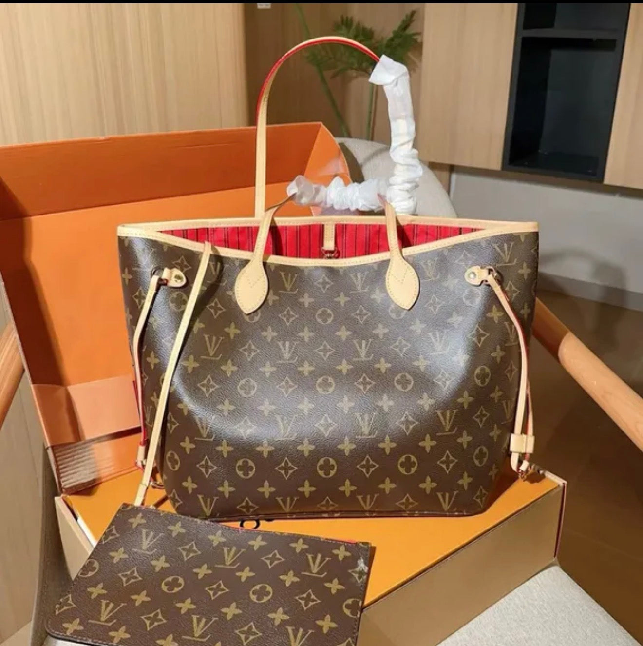 Premium Quality NeverFull style Tote Bag in Classic Monogram