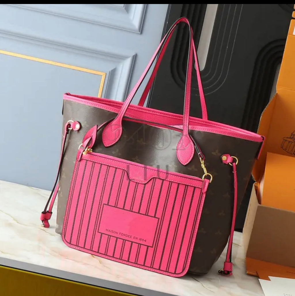 Premium Mirror Quality Inside-out Leather NeverFull MM style Tote