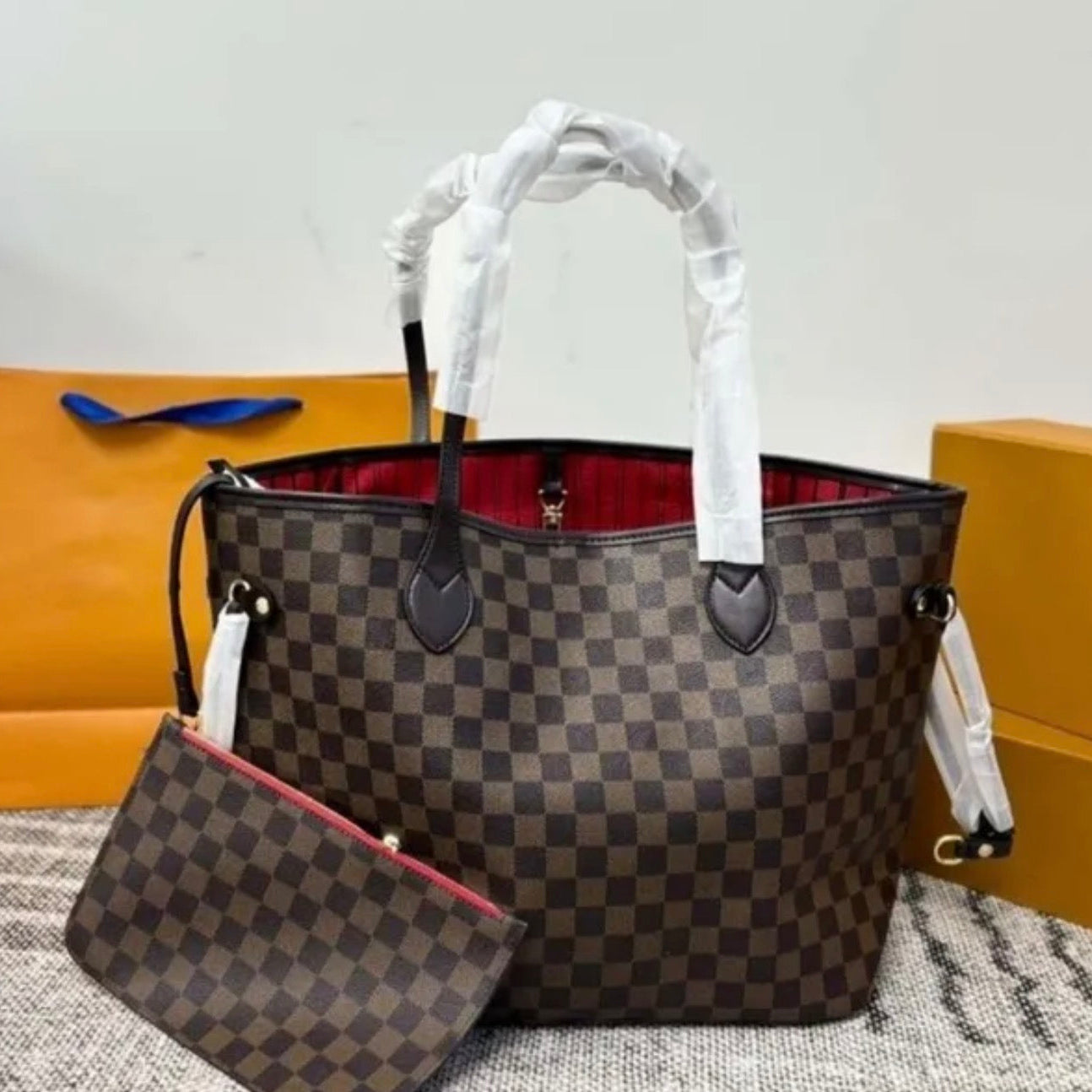 Premium Mirror Quality NeverFull Style Tote Bags in Eben Pattern