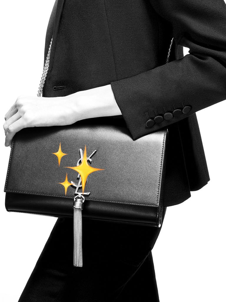 A18 Premium Quality Kate Small Tassel Shoulder Bag in black leather