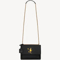 A18 Premium Quality Sunset Medium Shoulder Bag in black leather