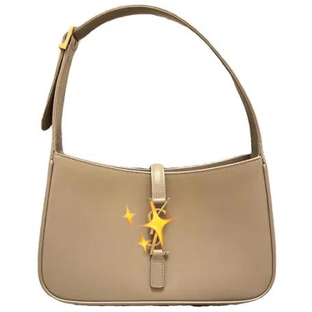 A18 Premium Quality Le 5 Shoulder Bag in Beige leather