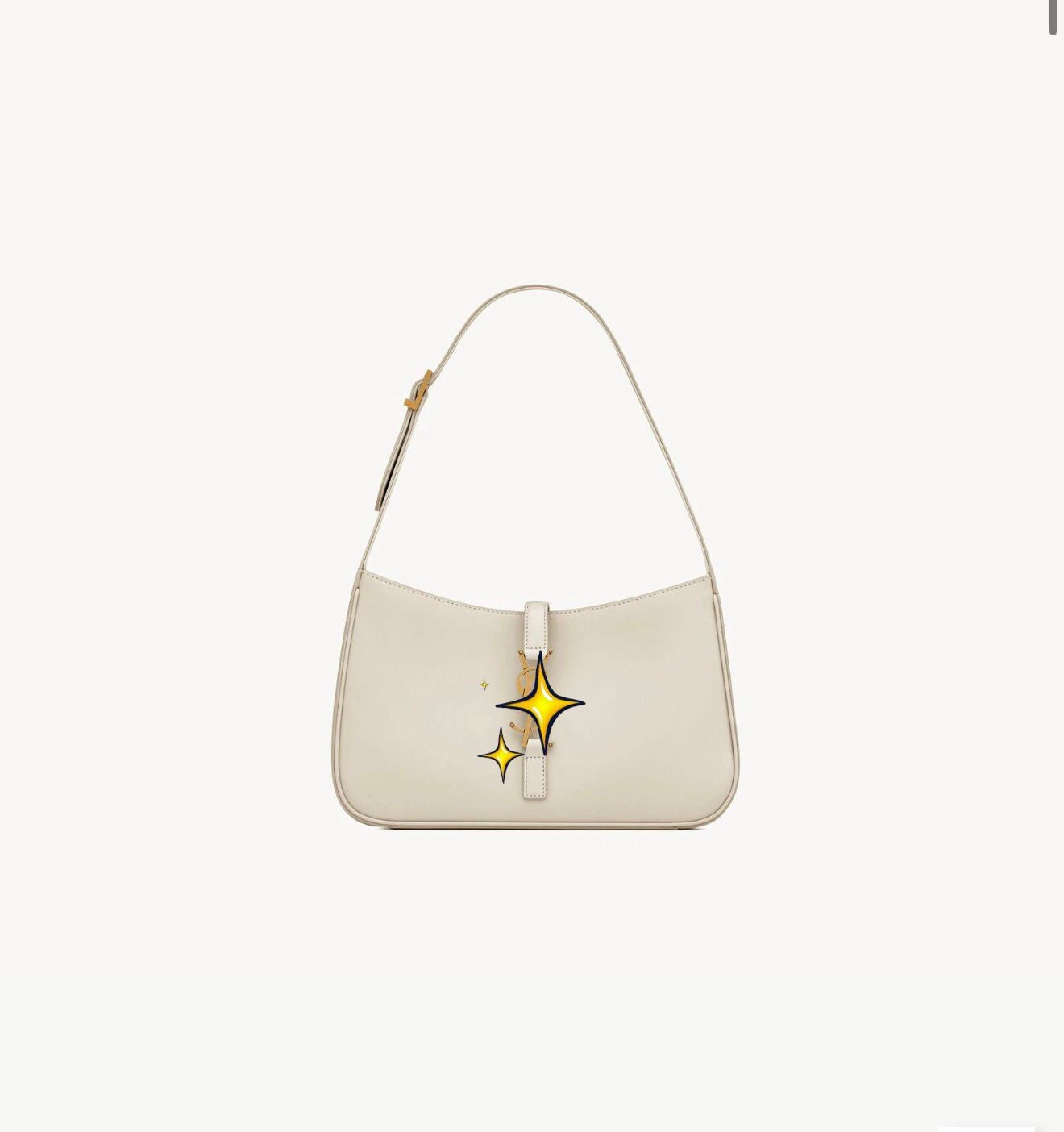A18 Premium Quality Le 5 Shoulder Bag in Beige leather