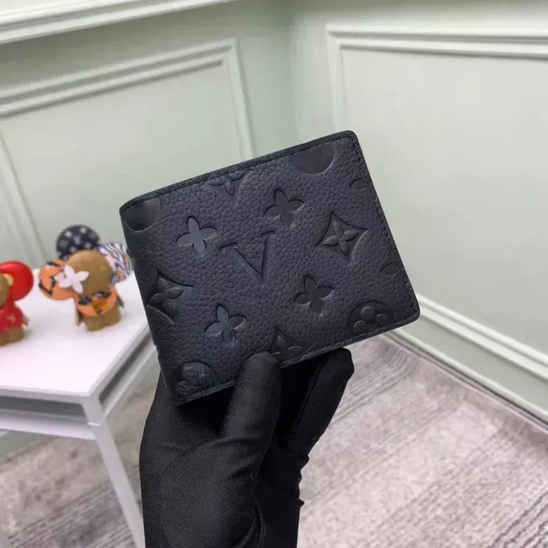 Premium Quality Mens Black Embossed Leather Wallet